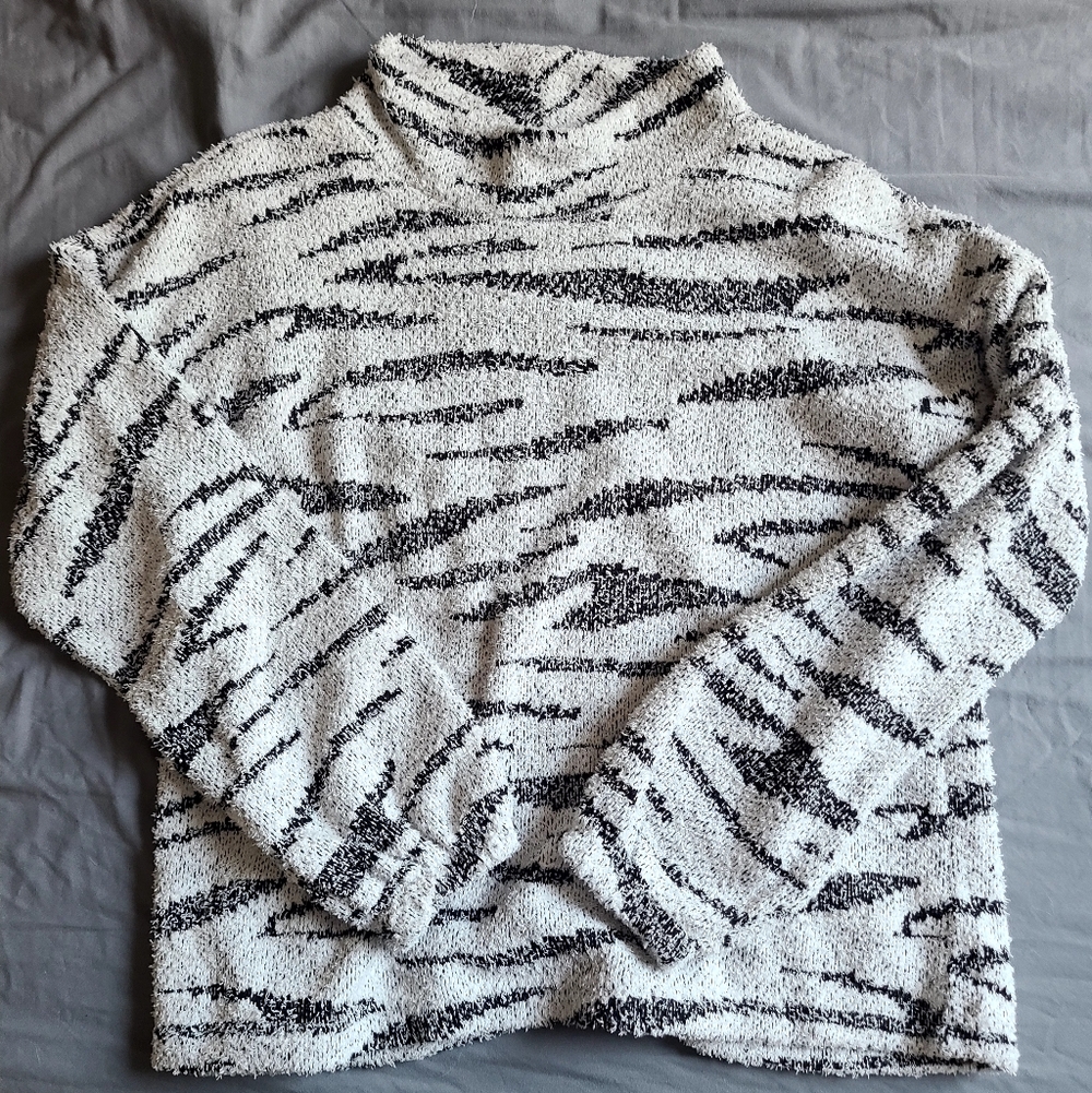 Maurices Black and White Cowl Neck Sweater